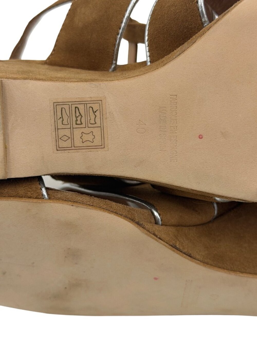 Free People Tan Suede Strappy Open-Toe Wedge Sandals 10 | Boho Grunge Festival - Picture 9 of 14